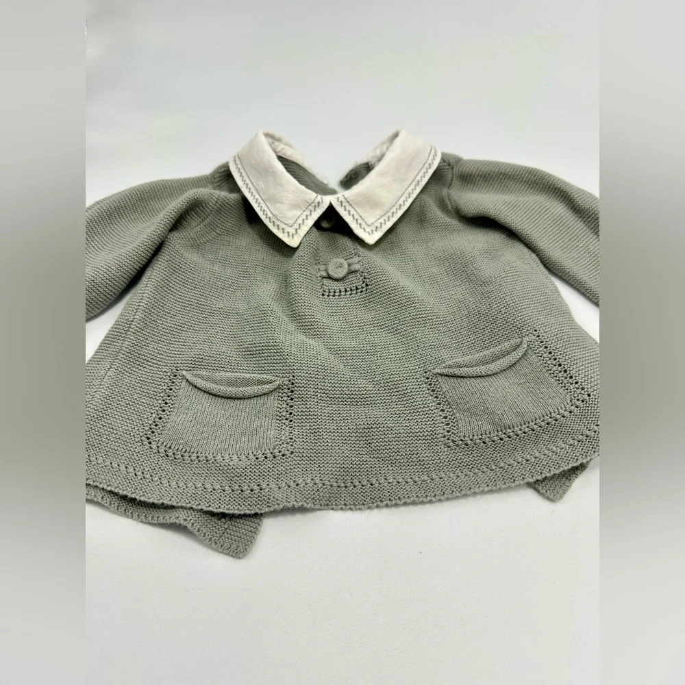 Dr.Kid newborn grey collared 2 piece set size 9M